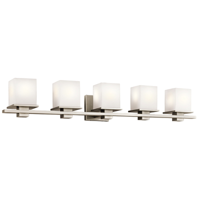 Kichler 45193AP Tully 40.25" 5 Light Vanity Light with Satin Etched Cased Opal Glass Antique Pewter in Antique Pewter